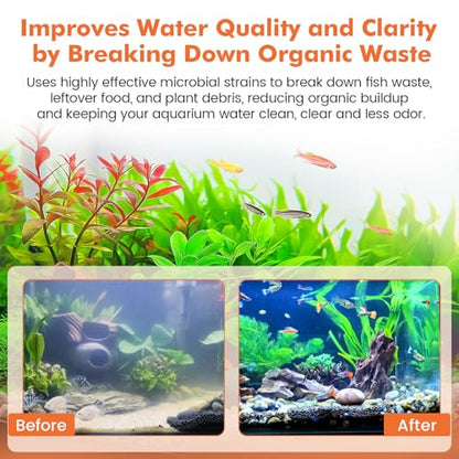 hygger Aquarium Water Bio-Clarifier, Reducing Fish Waste and Cleaning Organic Sludge, Natural Fish Tank Aquarium Leave-in Waste Management Solution for Freshwater and Saltwater Tanks, 1000 ML - size: 1000 ML