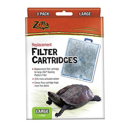 Zilla Reptile Pet Terrarium Water Filter Replacement Cartridge, Large,3 Count (Pack of 2) - size: Large (Pack of 2)