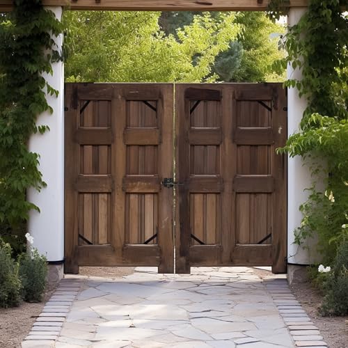 2 Sets Anti Sag Gate Kit Heavy Duty No Sag Kit Gate Corner Brace Bracket for Wooden Fence Gate with Self-Locking Gate Latch - size: Double Door Set
