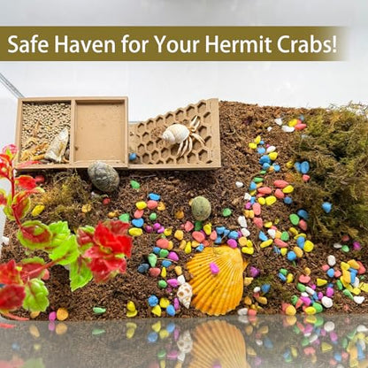 Hermit Crab Hideaway,Underground Habitat and Climbing Toy, 3D Printed Shelter for Hermit Crabs, Turtles, Lizards, and Tarantulas (Wood Color, Left) - size: Left