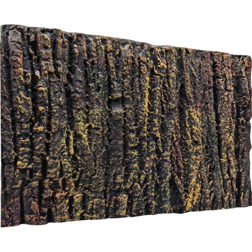 Hamiledyi 17.3×11.8in Rock Terrarium Background 3D Reptile Tank Background Board Lizard Climbing Wall Habitat Decor for Bearded Dragon Geckos Iguana Snake Spider - color: Brown