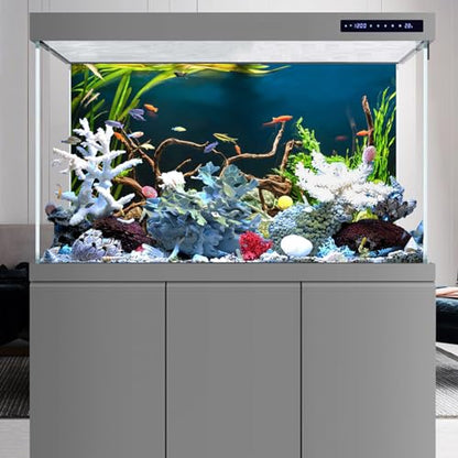 YongFoto Fish Tank Background 30x18 inch Aquarium Background River Bed Waterweeds Moss Lake Aquatic Plant Undersea Tree Branch Backdrop Reptile Habitat Terrarium Background, Green-3 - color: Green-3, size: 30x18in/75x45cm