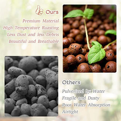 8LB Leca Clay Pebbles for Plants, 4mm-16mm Clay Balls for Hydroponic | Drainage, Reusable, Aeration, Moisture Retention, Lightweight, Natural Leca for Orchids, Succulents, Terrariums, Aquaponics - size: 8LB