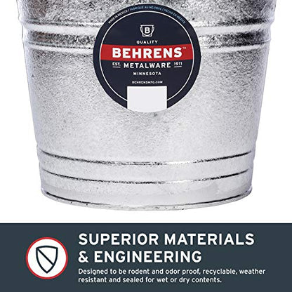 Behrens 1212 12-Quart Steel Pail - size: 12-Quart, style: Hot Dipped