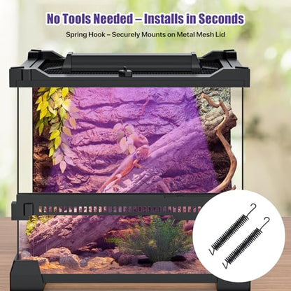 8.5" LED UVB Reptile Light with 24H Cycle Timer & Dimmer | 8W UVA UVB Lamp, UVI Switching, Brightness Adjustment for Turtle, Bearded Dragon, Lizard and More(No Heat) - size: 8.5 inches