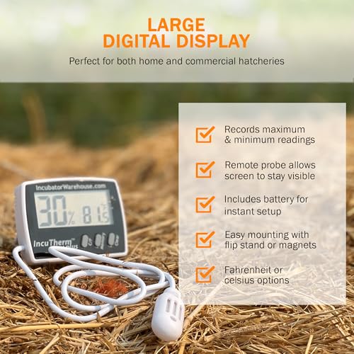 IncuTherm™ Plus Digital Thermometer and Hygrometer for Egg Incubator