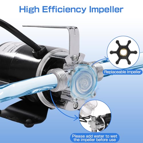D-Honor Water Transfer Pump 115V 1/10 HP 330 GPH with 6 feet Water Hose Kit