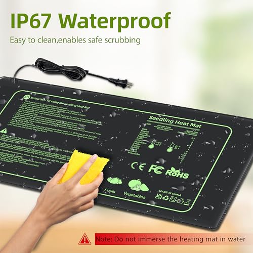 Seedling Heat Mat 2 Pack Heat Mats for Seed Starting Plants Indoor Growing Gardening Brewing Germination Greenhouses Terrarium Reptile Waterproof Seed Rooting Warming Heating Pad 10"X20.75" - size: 2 PCS