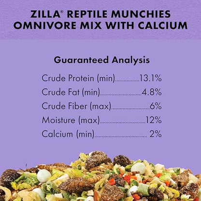 Zilla Reptile Munchies, Omnivore Mix with Calcium 4 oz.