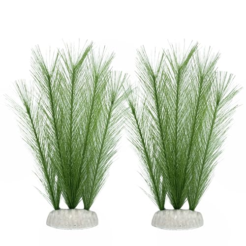 M2cbridge Plastic Fish Tank Plants Soft Silk Water Grass Reptile Waterweed for Terrarium Simulate Aquatic and Aquarium Landscape(2pcs,8") - size: 2pcs,8"