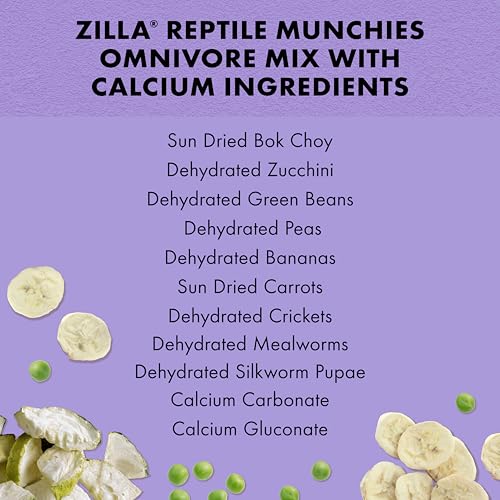 Zilla Reptile Munchies, Omnivore Mix with Calcium 4 oz.