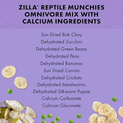 Zilla Reptile Munchies, Omnivore Mix with Calcium 4 oz.