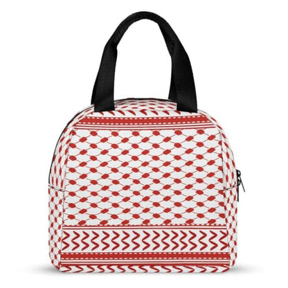 Middle Eastern Red Pattern Insulated Lunch Bag for Women Men, Large Capacity Thermal Lunch Tote Bag with Handle - color: Middle Eastern Red Pattern