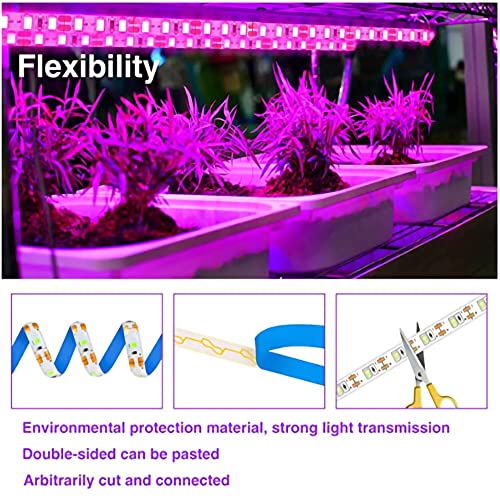 LED Grow Light Strips,Waterproof Full Spectrum Plant Grow Light, USB 6.56ft 120LEDs, Flexible Growing Lamp for Indoor Plants Succulents Hydroponics Greenhouse Gardening - size: 2M