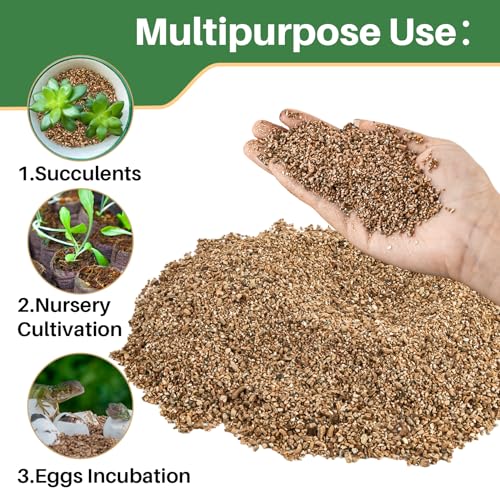 Sukh 16oz Organic Vermiculite for Plants - Gardening & Potting Supplies | Soil Amendment for Seed Starting, Indoor Potting, Gardening, Fine - Moisture Retention, Coarse - Aeration & Drainage - size: 5-8MM