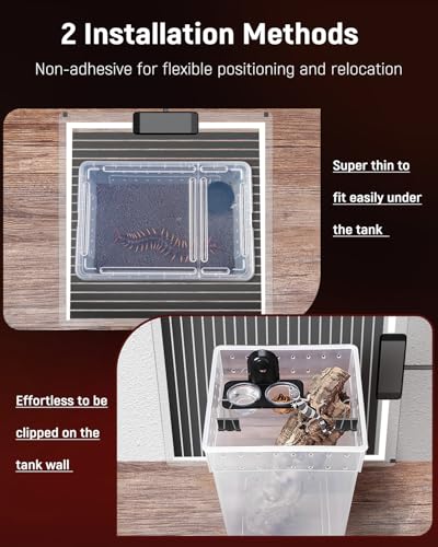 Pawfly 28 W Reptile Heat Pad with Thermostat 11 x 11 Inch Reptile Heating Pad Under Tank Terrarium Reptile Heat Mat for Turtles Frogs Snakes Lizards Geckos Hermit Crabs & Spiders - size: 28 W (11 x 11 Inch) with Controller