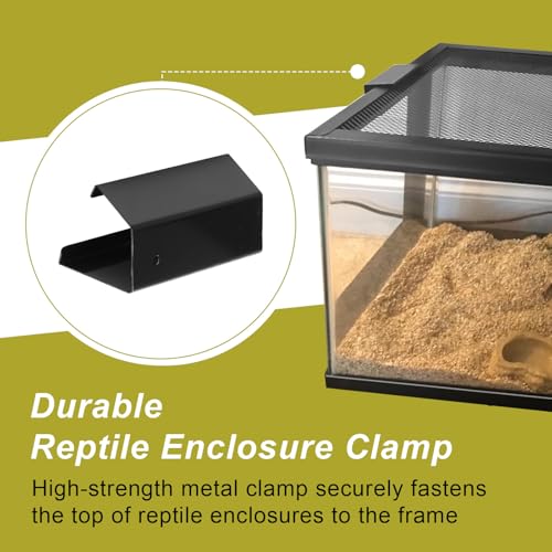 4 Pack Reptile Terrarium Covers Heavy Duty Screen Clips, 5-29 Gallons Reptile Enclosure Lock, Easy to Install