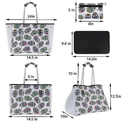 Hibala Neoprene Multipurpose Beach Bag,Gym/Travel/Pool Bag,Tote For Women&Men - color: Skeleton