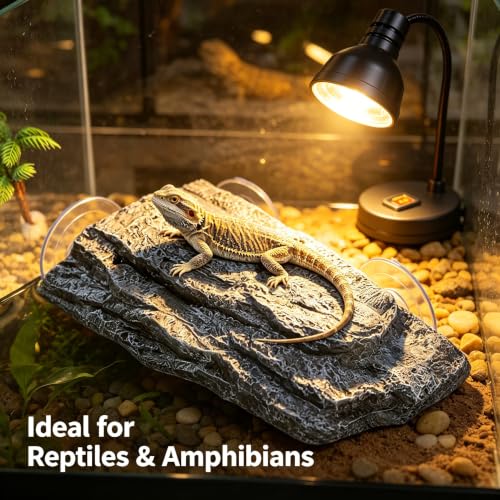 Floating Turtle Dock Basking Platform for Aquatic Turtles, Box Turtles, and Reptiles, Resin Turtle Resting Platform with Suction Cups for Aquariums and Turtle Ponds for Home