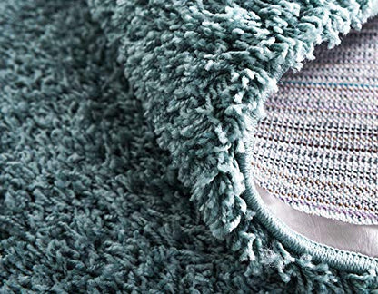 Unique Loom Solid Shag Collection Area Rug (2' 2" x 3' 1" Rectangle, Light Slate Blue) - color: Light Slate Blue, size: 2'2" x 3'1" (Rectangular)