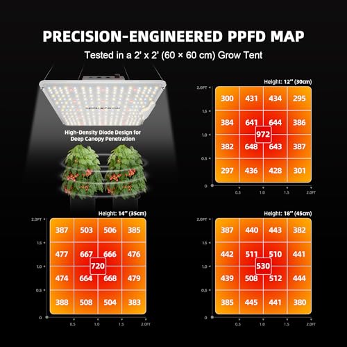 Spider Farmer SF1000 2 Pack LED Grow Lights for Indoor Plants in 2x4 Tent | 200W Dimmable Full Spectrum Grow Light, New-Gen High-Efficiency Diodes 2.5 PPE System for Seed Starting, Vegetables & Bloom - size: 4x2