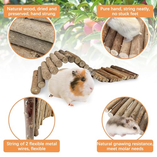 Hamiledyi Hamster Ladder Bridge, Small Animal Hideout, Tunnel, House, Ramp, Tube for Hamster, Guinea Pig, Rat, Chinchilla, Cage Accessories, Chew Toys (19.7"5.9") - size: S