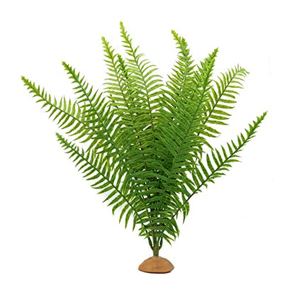 JIHAQUA Fake Fern Plants, Plastic Reptile Terrarium Decor | Reptiles Amphibians Tank Accessories, For Crested Gecko Leopard Lizard Chameleon, Fern-L