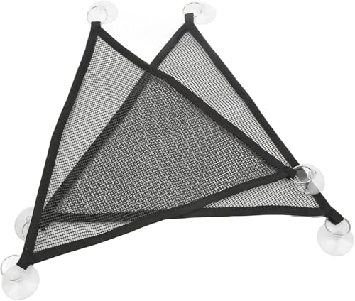 Reptile Hammocks, 2pcs Triangular Bearded Dragon Hammock Soft Breathable Hanging Hammock Net with Suction Cup for Large & Small Geckos, or Lizards(M)