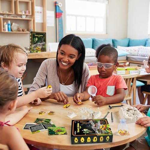 GobiDex Amber Dig Kit for Kids Ages 6+, Excavate 6 Insects Specimens | STEM Geographic Educational Bugs Toys, Excavation Toys for Fun Bugs Party Favors, Science Kits for Kids Age 6-8 8-12