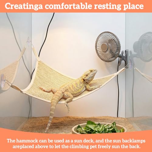 2Pcs Bearded Dragon Hammock, Breathable Straw-Woven Reptile Hammock Lizard Tank Accessories, Triangle Geckos Hammocks for Bearded Dragons, Snakes, and Axolotls, Perfect Beard Dragon Tank Accessories