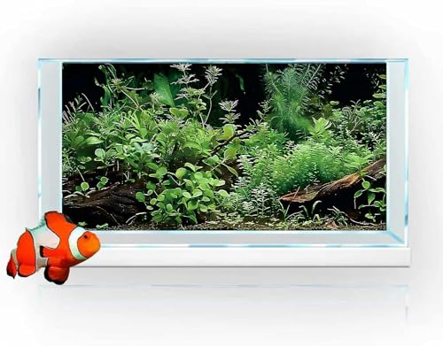 Aquatic Plant Aquarium Background, River Bed & Lake Tropical Undersea Tree BranchFish Tank Background, 6 EVA Double-Sided Tapes 48x24 inches/120x60 - color: Green, size: 48"L x 24"W