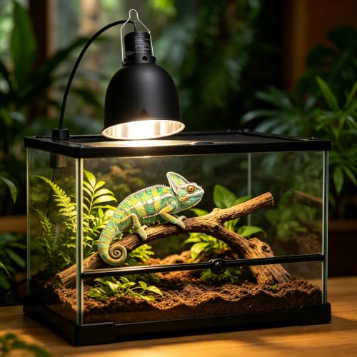 2026 New Reptile Light Fixture 2 Packs 5.5 Inch Deep Dome Lamp Cap, Optical Reflection Cover for Reptile Glass Terrariums