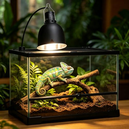 2026 New Reptile Light Fixture 2 Packs 5.5 Inch Deep Dome Lamp Cap, Optical Reflection Cover for Reptile Glass Terrariums