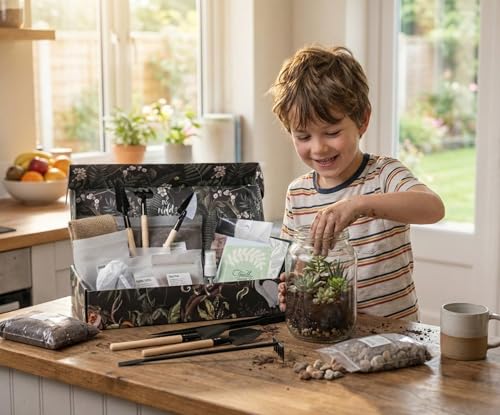 DIY Terrarium Kit | Pebbles Sphagnum Moss Activated Carbon Burlap Peat Moss Tools | Terrarium Supplies (Advanced) - style: Advanced