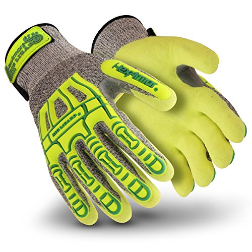HexArmor Cut-Resistant Impact Protection Nitrile Palm Work Gloves | Rig Lizard® Series 2092 | X-Small - color: Rig Lizard 2092 | Hi-vis & Dexterity, size: X-Small (Pack of 1)