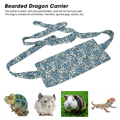 Lizards Sling Carrier, Breathable Lizard Sling Bag Adjustable Reptile Carrier Bag, Soft Travel Bag for Bearded Dragon Climbing Pet Small Animal Outdoor Travel Walking
