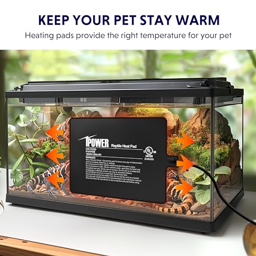 iPower Reptile Heat Pad 6X8 Inch 8W Under Tank Terrarium Warmer Heating Mat for Turtle, Lizard, Frog, Snake, Reptile, and Other Small Animals - size: 6 X 8 Inch, style: Heat Pad