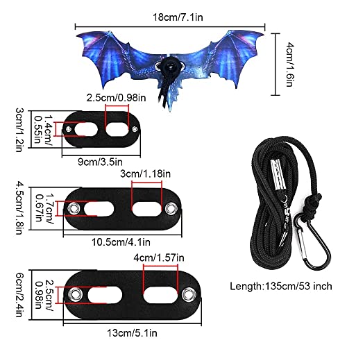 Bearded Dragon Leash, Adjustable Portable Reptile Leash with Cool Wings for Gecko, Bearded Dragon, Iguana, Hamster, Guinea Pig (S+M+L) - color: purple