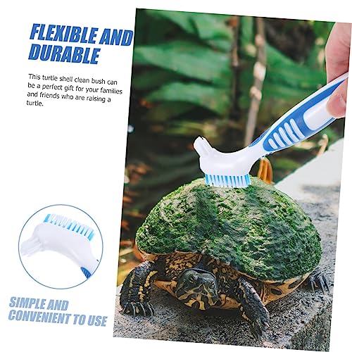 MERRYHAPY 2pcs Portable Turtle Shell Cleaning Brush Efficient Dirt Remover for Aquatic Turtles Compact Design with Dual-Head for Easy Use Enthusiasts - color: Blue