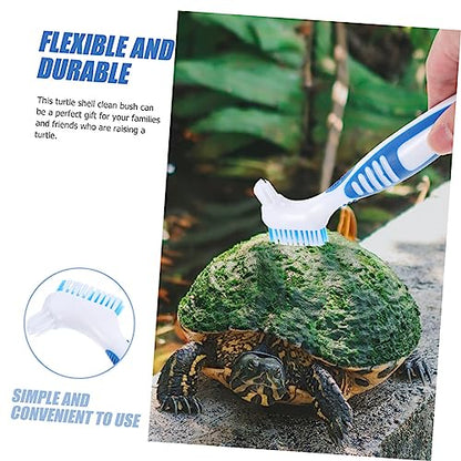 MERRYHAPY 2pcs Portable Turtle Shell Cleaning Brush Efficient Dirt Remover for Aquatic Turtles Compact Design with Dual-Head for Easy Use Enthusiasts - color: Blue