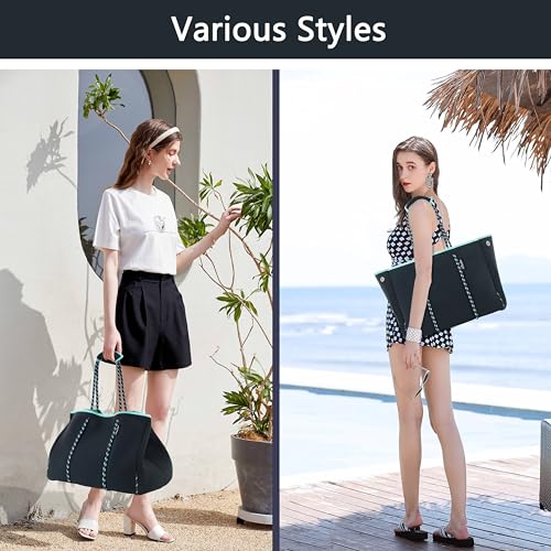 Hibala Neoprene Multipurpose Beach Bag,Gym/Travel/Pool Bag,Tote For Women&Men - color: Grey
