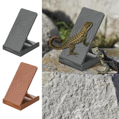 Reptile Climbing Ramp Height Adjustable Foldable Non-Slip | Bearded Dragons Climbing Step Ramp for Lizard Keepers Enclosure Vivarium Tank Frogs Geckos Chameleons Newts Snakes Tortoise - color: Gray