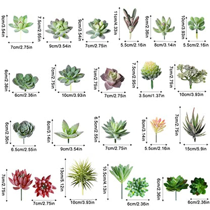 Yunsailing 40 Pieces Artificial Succulent Plants Faux Realistic Unpotted Mini Succulents for DIY Garden Home Office Indoor Decor (Fresh) - style: Fresh