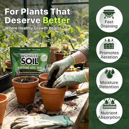 | Organic Potting Soil | 12 QUARTS of Ready to Plant Coco Coir Fully Loaded with Nutrients | 3 LBS Bag Expands to 12 Quarts of Indoor Outdoor Soil | Incl Worm Castings, Perlite