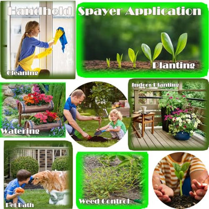2 Pack Handheld Pump Sprayer, Garden Pressure Water Spray Bottle | Spraying Bottle with Adjustable Brass Noozle for Houseplant Watering, Lawn Care, Household Cleaning & Patio Maintenance - color: 1.5L-Grey-2PCS