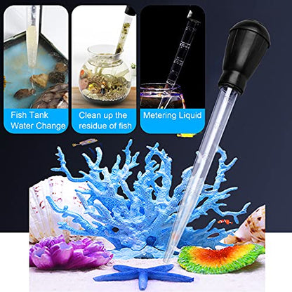 WEAVERBIRD Manual Fish Tank Water Changer Aquarium Dropper, 30ml Aquarium Clean Pipette Dropper, Fish Tank Cleaning Waste Remover, Aquarium Gravel Cleaning Straw, Black - color: Black