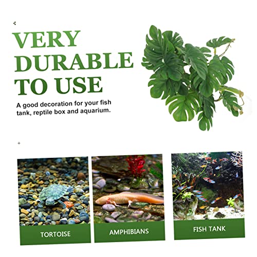 BESPORTBLE Hanging Plant for Reptile Terrarium 23 Leaf Faux Plant Wall Hanging Sturdy and Fade-Resistant Reptile Tank Accessory