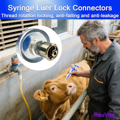2Pcs 30ML Livestock Syringe, Reusable Adjustable Goat Drench Syringe, with 1 Drench Nozzle 10 Needles, Suitable for Medium And Large Poultry Such As Pigs, Sheep, Cattle, Horses, Etc - size: 30ML