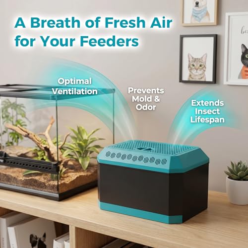 Cricket Keeper for Reptiles,Dubia Roach Container | Multi Purpose Insect Habitat with Tongs for Dubia Roaches,Crickets and Other Reptile,Cricket Cage with Ventilation