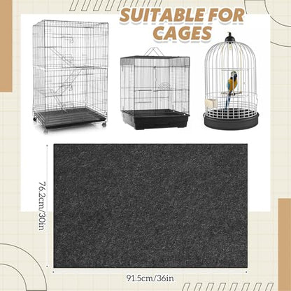 Nuanchu Large Bird Cage Mat, 30 x 36 Inch Under Pet Cage Mat, Absorbent/Waterproof Felt Pad for Bird Cages, Reptile Aquariums, Dog Kennels, with Non-Slip Backing for Hard Floors and Surfaces - size: 30 x 36 Inch